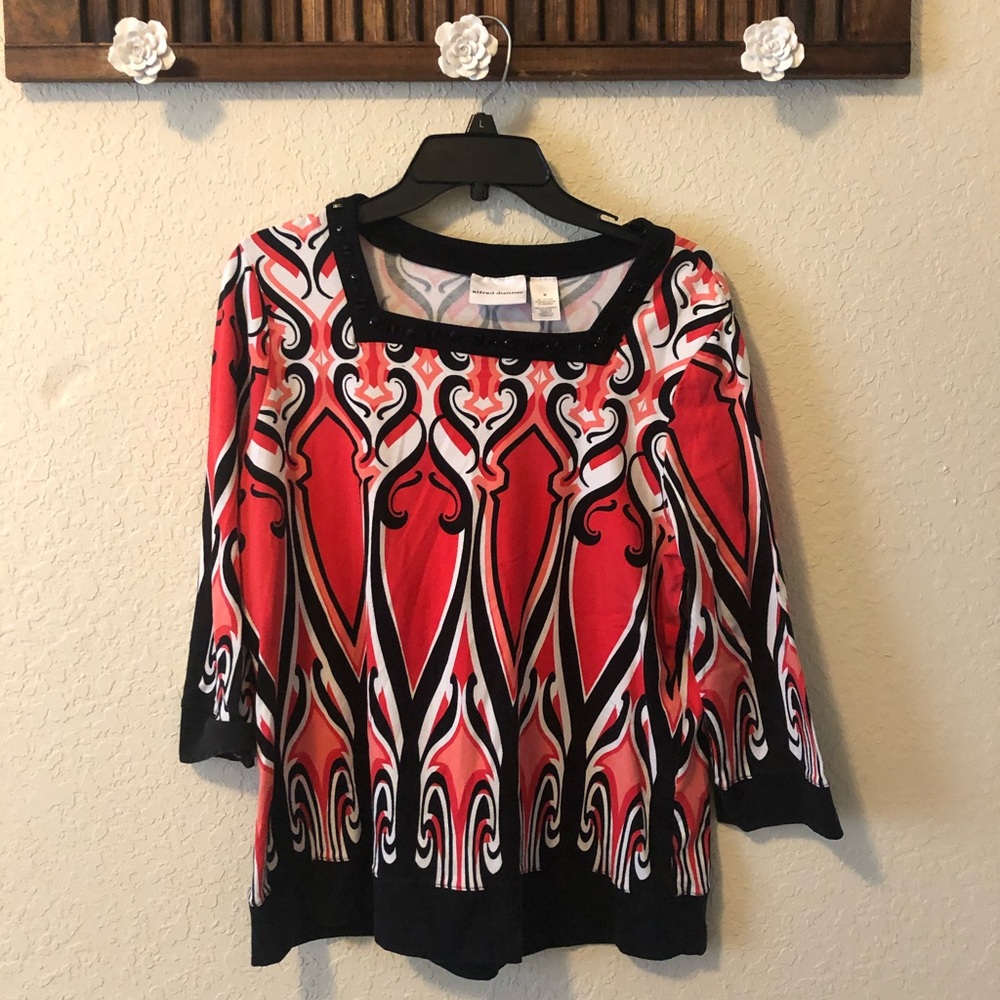 Red & Black Blouse for women